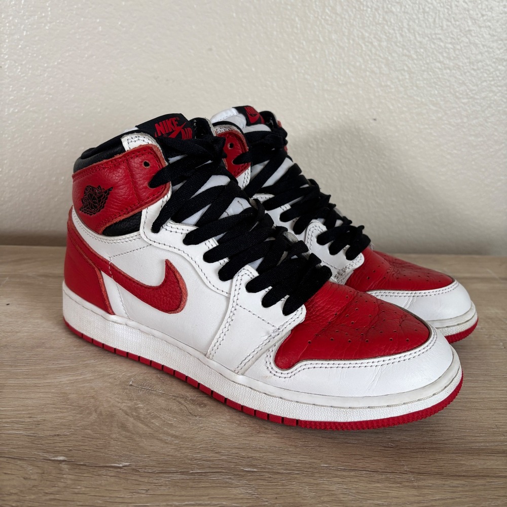 Nike Air Jordan 1 Retro High OG Heritage Red White Black 555088-161 Kids - Picture 4 of 10